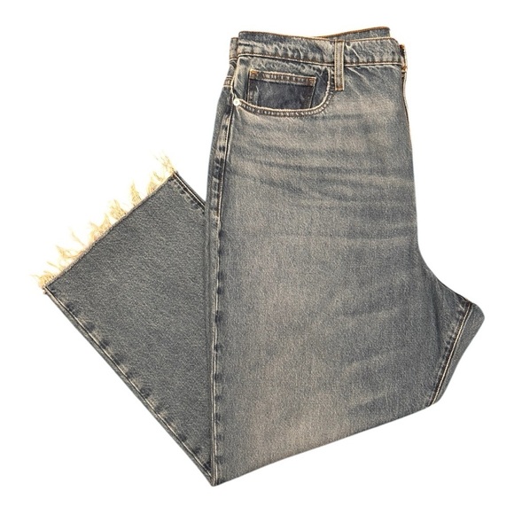 FRAME Denim Le Jane Crop Raw Fray Hem Ultra High Rise Straight Leg Jean NWOT - Picture 6 of 15